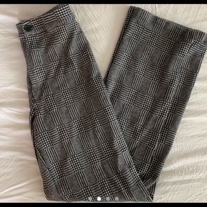 Brandy Melville Black and White Plaid Trousers